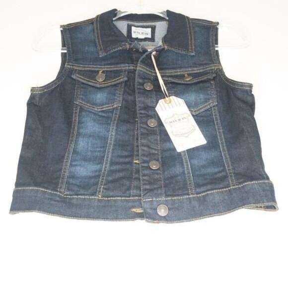 Wax Jean Dark Wash Denim Vest - Picture 1 of 2